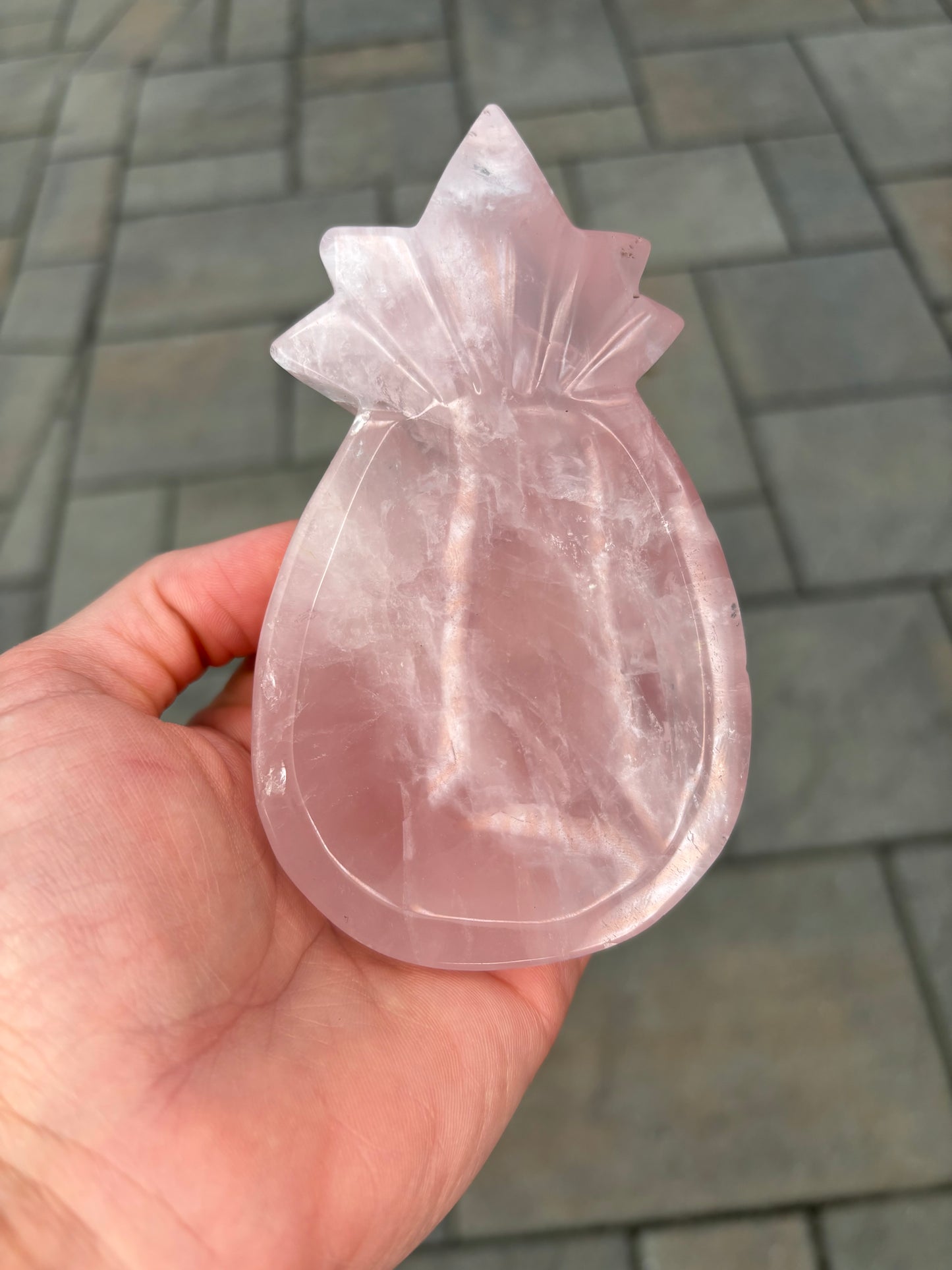 Rose Quartz Pineapple Bowl