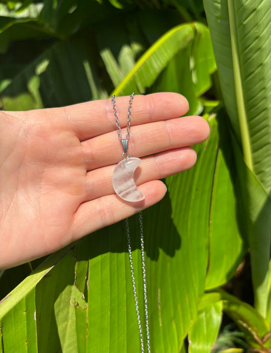 Quartz Moon Necklace