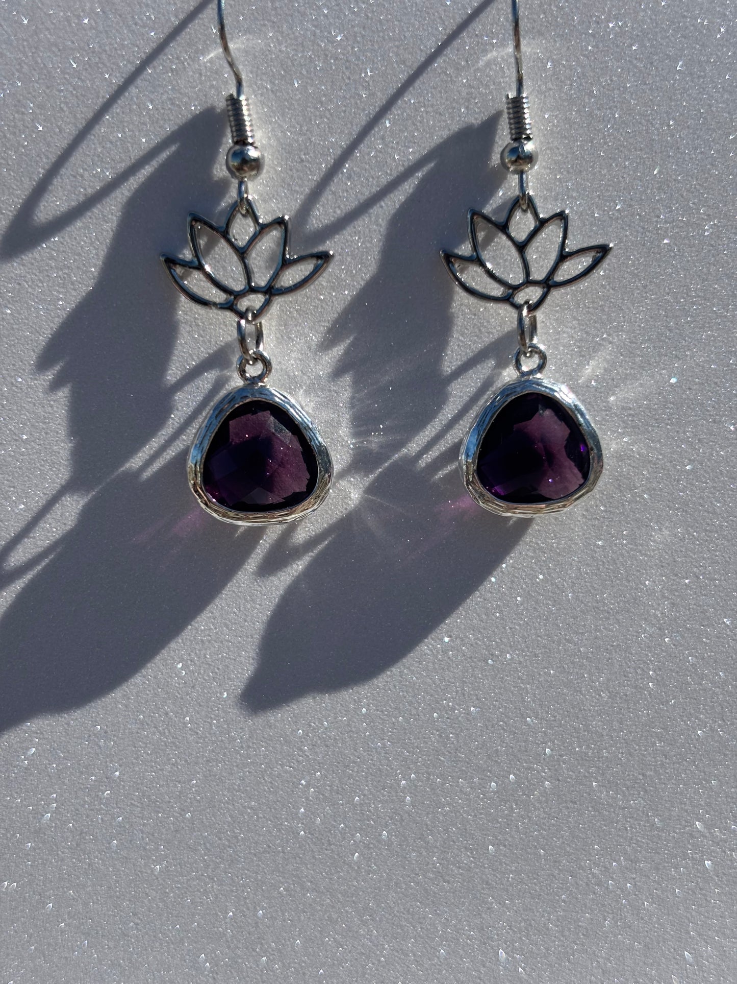 Amethyst floral earrings