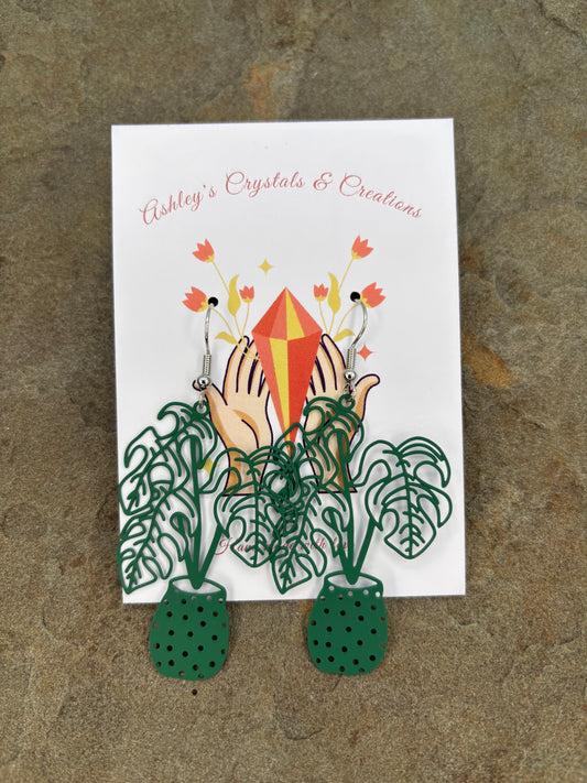 Monstera Earrings